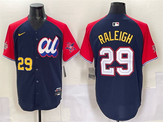 Men's American League #29 Cal Raleigh Navy/Red Alternate 2025 All-Star Edition Limited Stitched Baseball Jersey
